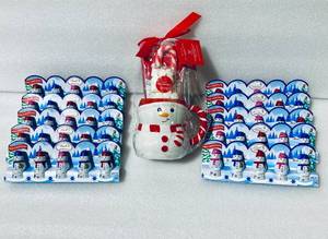lot 54 image: Lot of 11 - New Lindt Milk Chocolate Snowmen & Hot Cocoa Mug Set - As Shown