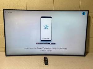 lot 57 image: Samsung UN55RU7300FXZA Curved 55-Inch 4K UHD 7 Series Ultra HD Smart TV with HDR and Alexa Compatibility (2019 Model) - In Condition As Shown - Retails New $500
