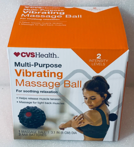 lot 65 image: NEW CVS HEALTH MULTI-PURPOSE VIBRATING MASSAGE BALL, TWO INTENSITY LEVELS (MSRP $20)