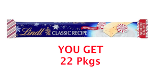lot 90 image: Lot of 22 - New Lindt CLASSIC RECIPE Holiday White Chocolate Peppermint Candy Stick, 1.2 oz. - As Shown