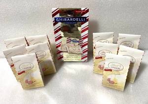 lot 95 image: Lot of 11 - New Lindt Lindor Truffles & Ghirardelli Chocolate Squares - As Shown