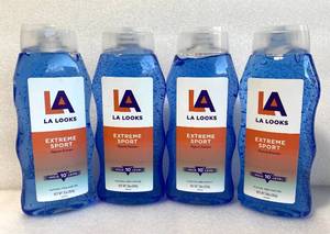lot 119 image: Lot Of 4 - New LA Looks Extreme Sport Alcohol Free Hair Gel, Hold 10 Level 20 oz. Each - As Shown