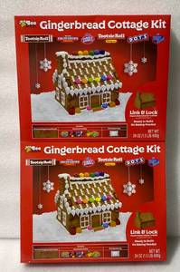 lot 129 image: Lot Of 2 - New Bee Gingerbread Cottage Kit (Tootsie Roll) - As Shown