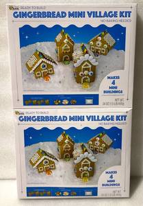 lot 139 image: Lot Of 2 - New Bee Gingerbread Mini Village Kit (Assorted Candies) - As Shown