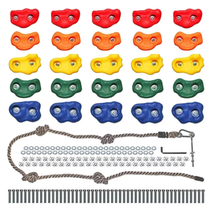 lot 169 image: New Sealed - Jungle Gym Kingdom Rock Climbing 8 Foot Knotted Rope with Mounting Hardware - As Shown - Retails $55