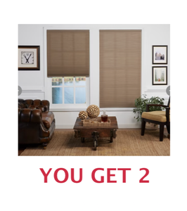 lot 217 image: Lot Of 2 - New Other Allen  Roth 64-in x 36-in Linen Light Filtering Cordless Cellular Shades - In Condition As Shown - Total New Retail $155