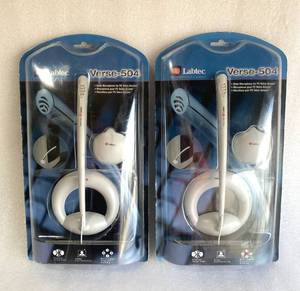 lot 227 image: Lot of 2 - New Labtec Verse-504 Desktop Microphone for PC Voice Access, White - As Shown - Total Retail $25