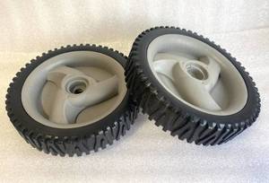 lot 240 image: Lot of 2 - Craftsman 583719501 Lawn Mower Wheels, 8 x 1.75-in, 2-pack, Genuine Original Equipment Manufacturer (OEM) Part - In Condition As Shown - Retails New $50