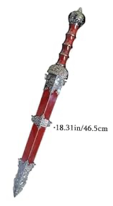 lot 246 image: Dartigiano European Style Western Short SwordDagger With Wreath in Red Size 18.31 - In Condition As Shown