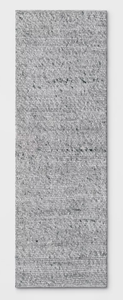 lot 248 image: New Project 62 Chunky Knit Wool Woven Rug 28 x 84 - Gray - Retails $80
