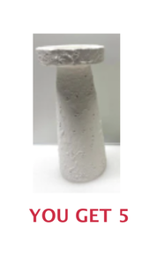 lot 254 image: Lot of 5 - New Opalhouse Jungalow Terracotta Candle Holder Model#065 15 8764, 12 H x 5 Diag - Chalk White