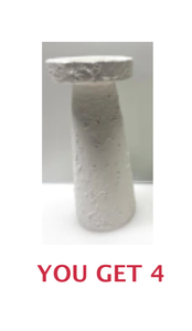 lot 255 image: Lot of 4 - New Opalhouse Jungalow Terracotta Candle Holder Model#065 15 8764, 12 H x 5 Diag - Chalk White