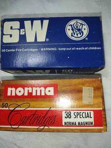 lot 28 image: Ammo - 2 partial boxes.  38 special and 357 magnum. see photos.