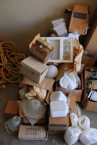 lot 36 image: Lighting Supplies variety of glass and plastic light fixture covers (mostly smaller sizes or fan light replacements)