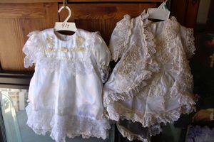 lot 39 image: Baby Christening baptism dresses - size 9mos
