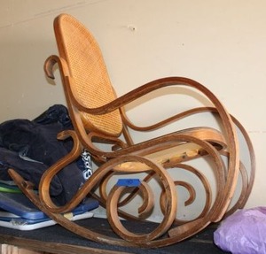 lot 40 image: Vintage cane back rocking chair