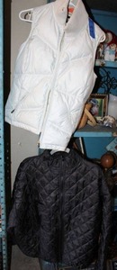 lot 58 image: Puff jackets White Victorias Secret vest size S, Black zippered jacket