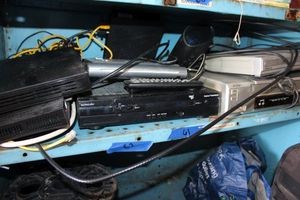 lot 61 image: Electronics Video player, DVD player, AT&T U-verse boxes and cable