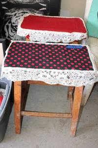 lot 73 image: Pair of wood stools
