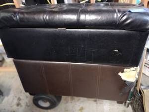 lot 153 image: 2 upholstered storage benches as is