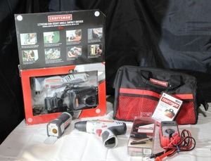 lot 24 image: Craftsman Toolsfactory Sealed Right Angle Impact Driver, Power Adapter, Drill, Voltmeter and More