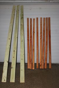 lot 12 image: 4x4 Yellow Pine 8ft long Quantity of eight and 1x6x12 quantity of three