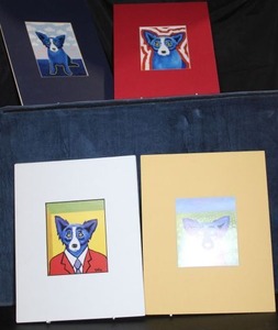 lot 13 image: Blue Dog Matted Reprints