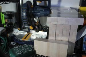 lot 34 image: GMC Compound, Miter Saw, Multi Plug Extension and Wood Pieces