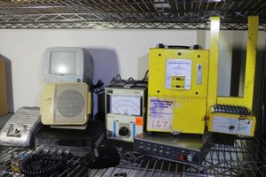 lot 36 image: Various Types of Vintage Electronics, Mini Table Television, Cobra CB, Drive in Movie Speaker and more