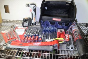 lot 63 image: Craftsman Hand Tools, Tool Bag, Screw Drivers, Pliers and more
