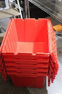 lot 65 image: Hinged Red Totes
