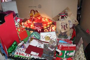 lot 129 image: Christmas Decorations, Gift Bags and Poly Bags