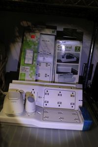 lot 136 image: Belkin Wemo Hub and Motion Sensor, Surge protector and Conceal surge protectors