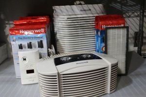 lot 147 image: Two Honeywell Air Purifiers and Filters