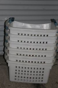 lot 188 image: Six Rubbermaid Stack and Sort Laundry Baskets