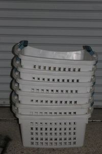 lot 189 image: Six Stack and Sort Rubbermaid Laundry Baskets
