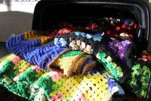 lot 193 image: 5 Hand Made Afghans as shown