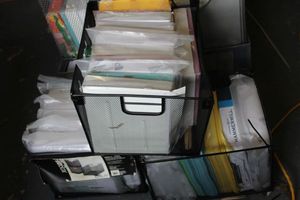 lot 208 image: Three Crates of printercopy paper Crates are included, white and pastel.