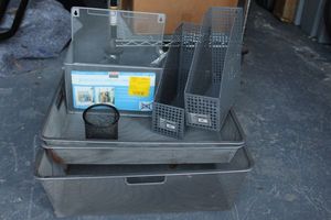 lot 261 image: Office Organization Baskets, Magazine Holders and Pen Holder