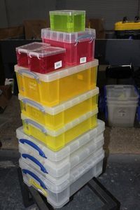 lot 271 image: Really Useful Boxes 10 Total in various sizes and colors see Photos