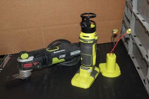 lot 281 image: 18V Ryobi Roto Cutter and Battery Adapter & A Corded Rockwall Sonifrafterf80