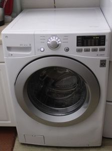 lot 2 image: LG Direct Drive Front Load Washing Machine Currently being used by Consignor Buyer must Remove This will be a scheduled Pick up