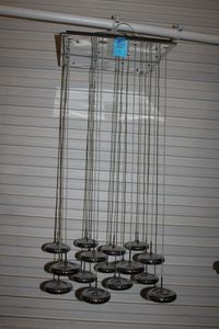 lot 5 image: Beautiful silver coloured Multi Led Hanging Light Fixture