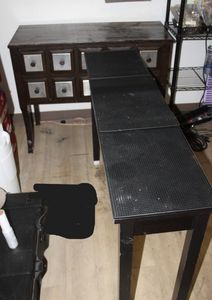 lot 35 image: Apothecary Style Entry Table, Needs some TLC and Sofa Table