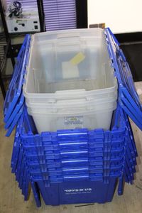 lot 31 image: Quantity of Six Heavy Duty Hinged Flip Lids Totes and 4 Light Duty Hinged Lidded Totes