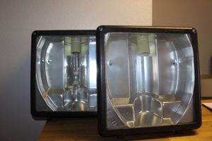 lot 43 image: Lithonia Lighting Kad Flood Lights Quantity of 2 Fixtures and 1 bulb