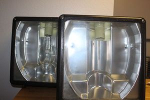 lot 44 image: Lithonia Lighting Kad Flood Lights Quantity of 2 Fixtures and 1 bulb