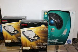lot 60 image: Two Internal 5 TB Hard Drivers and Trackball Mouse