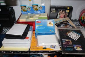 lot 92 image: Large Quantity of Post It Notes, Notebook Paper, Digital Frame in Orginal box and Photo Paper