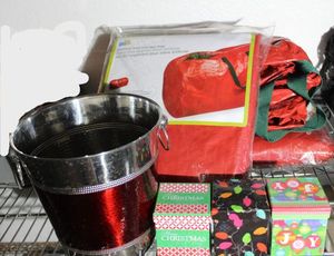 lot 103 image: Christmas Tree Storage Bags (5) and other Christmas items